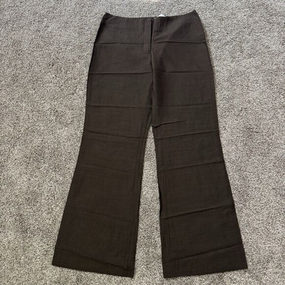 THE LIMITED Brown Wool Mohair Mid Rise Wide Flare Leg Dress Pants Size 10 NWT - Picture 1 of 9